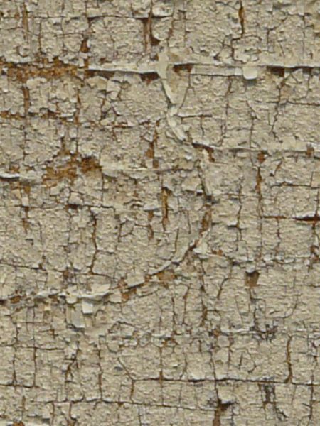 White wood texture with severe scratching covering the entire surface, and areas of brown wood visible around the edges.